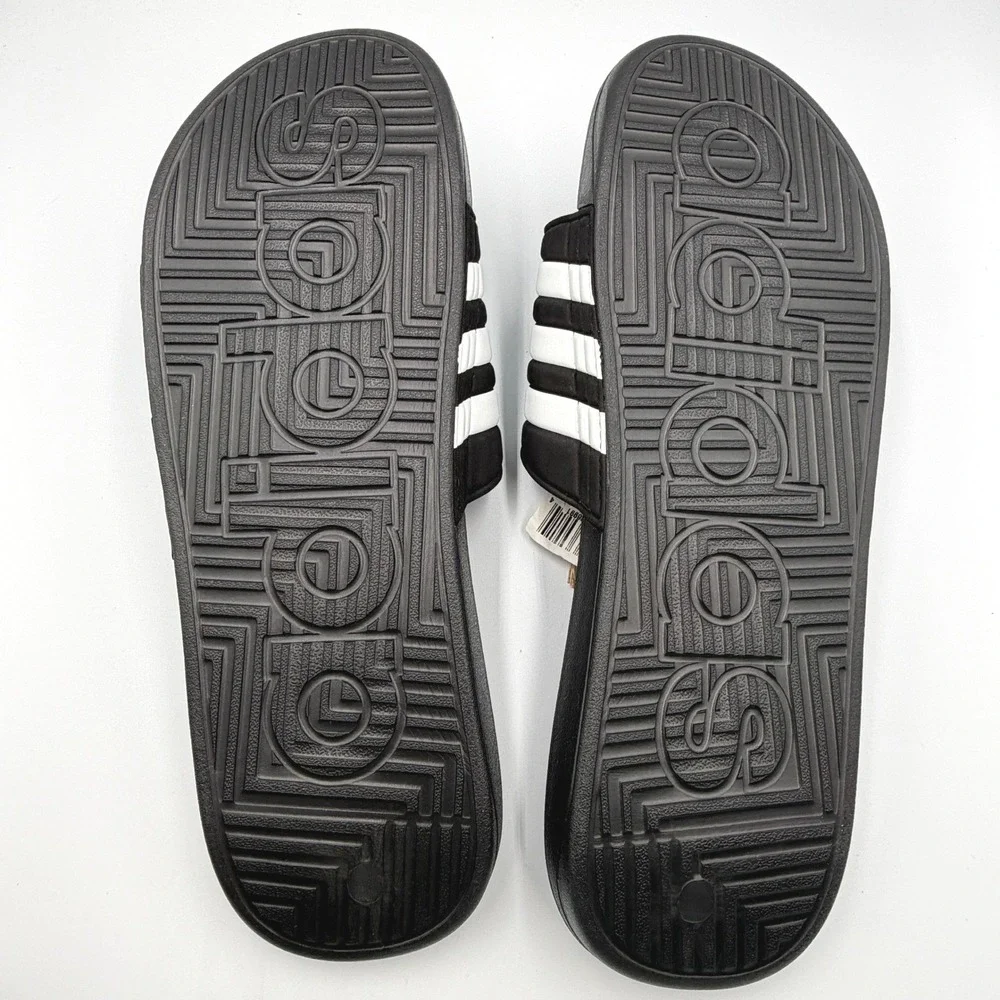 Adidas Adissage Massage Slides Mens 13 - Core Black / Cloud White (F35580) NWOT